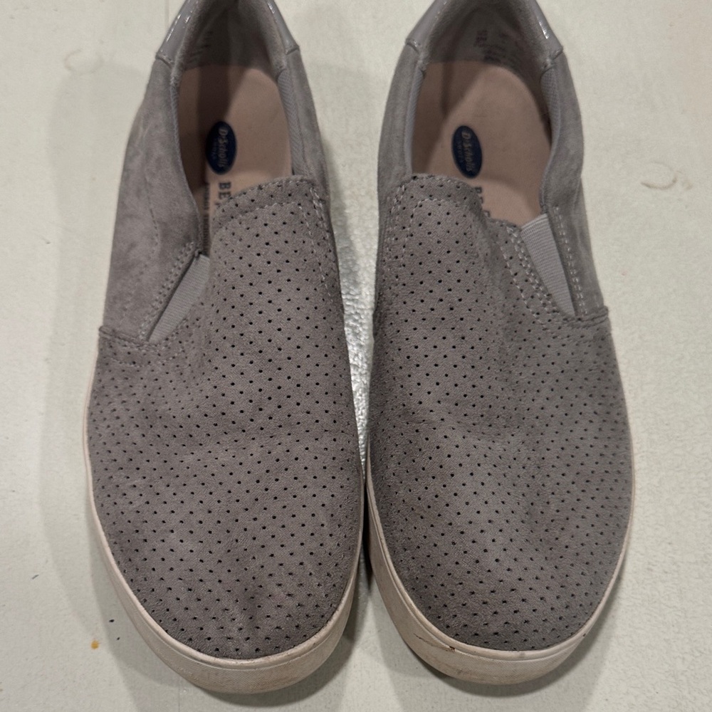Dr. Scholl's Perforated Gray slip ons